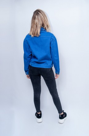 
Джинсовый пиджак Dilvin 6383 яркого синего цвета. Ткань натуральная, хлопок. Пи. . фото 7