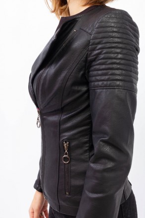 
Крутая куртка косуха Angmifer 789 классического черного цвета. Куртка приталенн. . фото 5