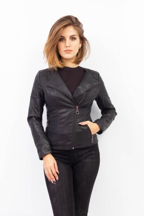 
Крутая куртка косуха Angmifer 789 классического черного цвета. Куртка приталенн. . фото 2