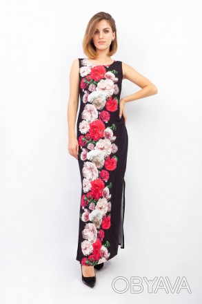 
Оригинальное платье Salkim в пол, производство Турция. Платье черного цвета с ц. . фото 1