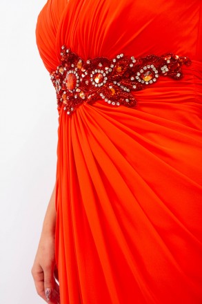 
Нарядное платье в пол кораллового цвета, производство Турция. Ткань легкая, мяг. . фото 6