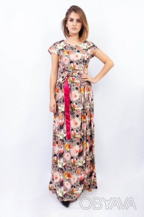 
Платье в пол Dawn Line бежевого цвета с цветочным принтом. Ткань легкая и мягка. . фото 1