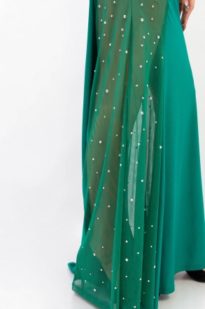 
Нарядное платье в пол зеленого цвета, производство Турция. Ткань легкая, мягкая. . фото 6