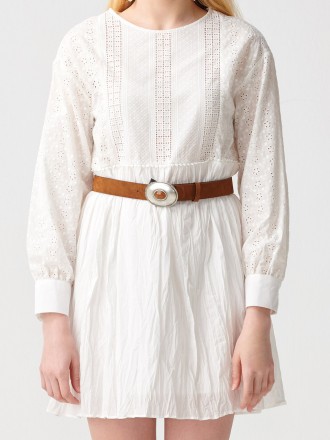 
Повседневное платье Dilvin, легкое, летний белый цвет. Платье приталенное с поя. . фото 4