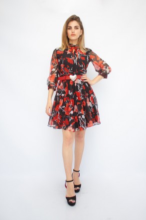 
Оригинальное платье Ladyform, производство Турция. Платье черного цвета с красн. . фото 2