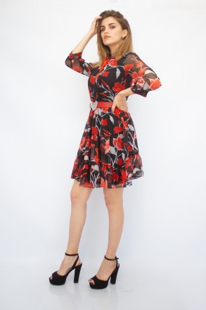 
Оригинальное платье Ladyform, производство Турция. Платье черного цвета с красн. . фото 3