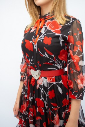 
Оригинальное платье Ladyform, производство Турция. Платье черного цвета с красн. . фото 7
