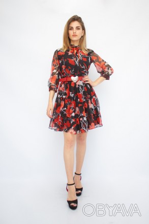 
Оригинальное платье Ladyform, производство Турция. Платье черного цвета с красн. . фото 1