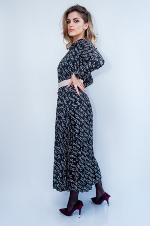 
Стильное женское платье Luna, производство Турция. Платье черного цвета с белым. . фото 3