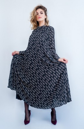 
Стильное женское платье Luna, производство Турция. Платье черного цвета с белым. . фото 6