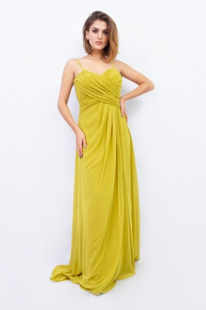 
Нарядное платье в пол оливкового цвета, производство Турция. Ткань легкая, мягк. . фото 2