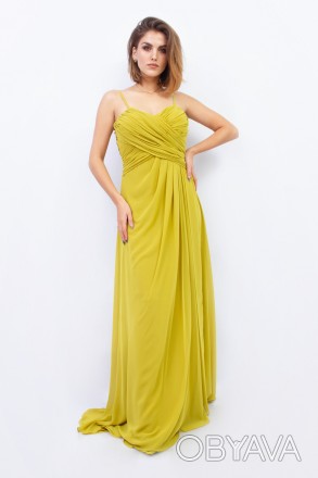 
Нарядное платье в пол оливкового цвета, производство Турция. Ткань легкая, мягк. . фото 1