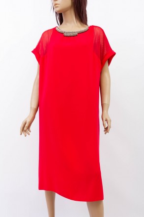 
Строгое платье November красного цвета, производство Турция. Ткань мягкая, не т. . фото 2