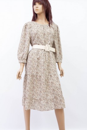 
Оригинальное платье Espiga серого цвета с цветочным принтом, производство Турци. . фото 2
