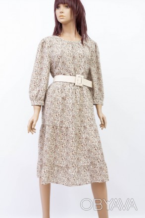 
Оригинальное платье Espiga серого цвета с цветочным принтом, производство Турци. . фото 1
