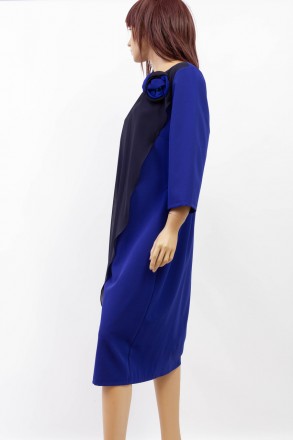 
Оригинальное платье Korakor цвета электрик с шифоновой вшитой накидкой синего ц. . фото 3
