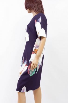 
Оригинальное платье Shefly с цветочным принтом на синем фоне, производство Турц. . фото 3