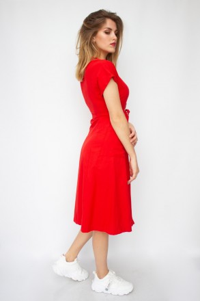 
Повседневное платье Mixray, легкое, без подкладки, Яркий красный цвет. Платье п. . фото 5