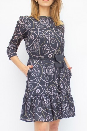 
Оригинальное платье Espiga, производство Турция. Платье синего цвета с абстракт. . фото 2