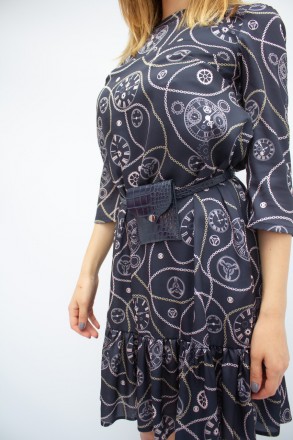 
Оригинальное платье Espiga, производство Турция. Платье синего цвета с абстракт. . фото 11