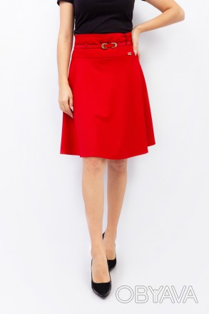 
Расклешенная юбка красного цвета, производство Турция. Ткань плотная, есть подк. . фото 1