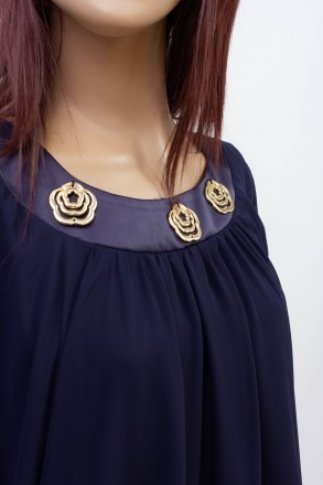 
Оригинальное платье Korakor синего цвета шифоновой вшитой накидкой, производств. . фото 5