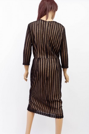 
Оригинальное платье Ons line черного цвета с бежевой подкладкой, производство Т. . фото 4