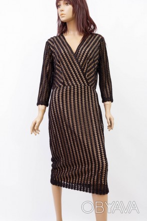 
Оригинальное платье Ons line черного цвета с бежевой подкладкой, производство Т. . фото 1