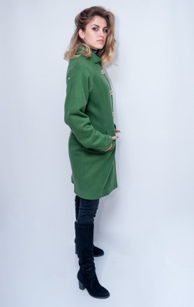 
Демисезонное пальто Punky Klan средней длины, зеленого цвета. Пальто приталенно. . фото 5