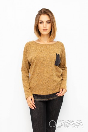 
Классический свитер бежевого цвета, производство Турция. Покрой свитера свободн. . фото 1