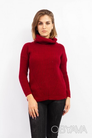 
Оригинальный свитер однотонного бордового цвета производство Elfe Турция. Покро. . фото 1