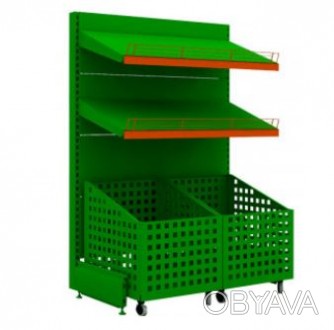 Овощной стеллаж с выдвижными ящиками используется в основном в овощных отделах. . . фото 1