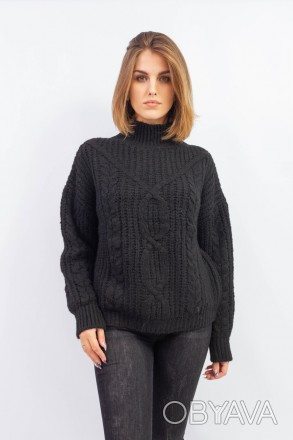 
Классический свитер однотонного черного цвета, производство Турция. Покрой свит. . фото 1