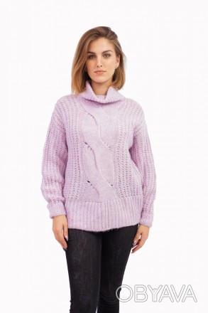 
Классический свитер однотонного лилового цвета, производство Турция. Покрой сви. . фото 1