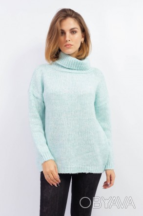 
Классический свитер однотонного голубого цвета, производство Турция. Покрой сви. . фото 1