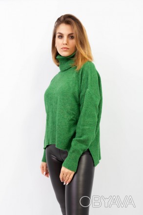 
Классический свитер зеленого цвета, производство Турция. Покрой свитера свободн. . фото 1