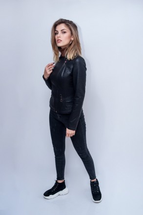 
Крутая куртка косуха Angmifer классического черного цвета. Материал куртки плот. . фото 6