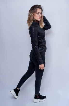 
Крутая куртка косуха Angmifer классического черного цвета. Материал куртки плот. . фото 4