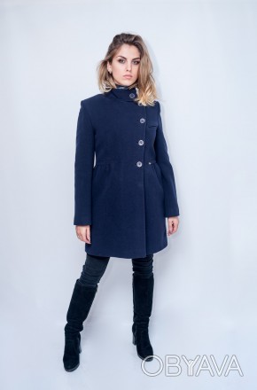 Классическое пальто от турецкой фабрики Kent синего цвета. Крой у пальто притале. . фото 1