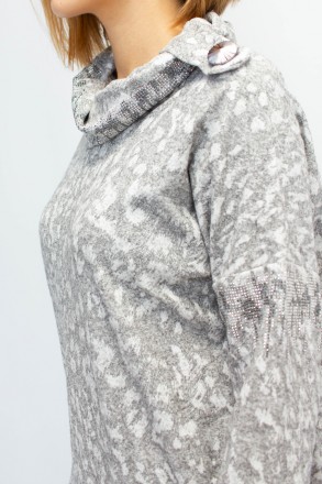 
Стильный свитер от турецкой фабрики Greenapple. Цвет свитера серый с принтом в . . фото 6