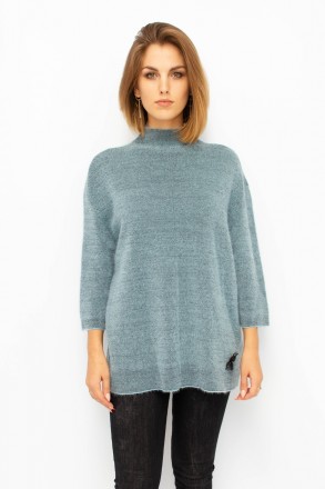 
Оригинальный свитер оверсайз голубого цвета, производство Serianno Турция. Покр. . фото 2