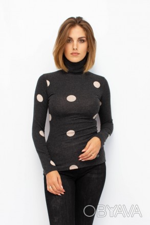 
Оригинальный свитер серого цвета с розовым горошком производство VDP Турция. По. . фото 1