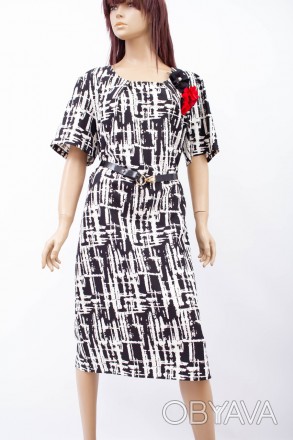 
Оригинальное платье Sunlees черно-белого цвета с абстрактным принтом, производс. . фото 1