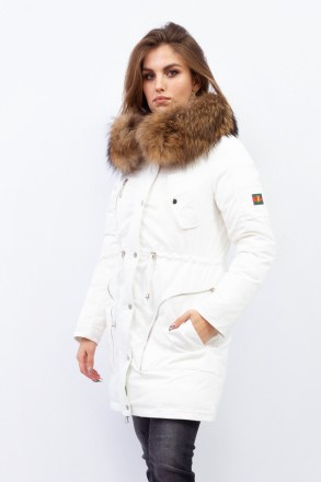 
Женская зимняя куртка-парка ZILANLIYA белого цвета с натуральным мехом. Куртка . . фото 4
