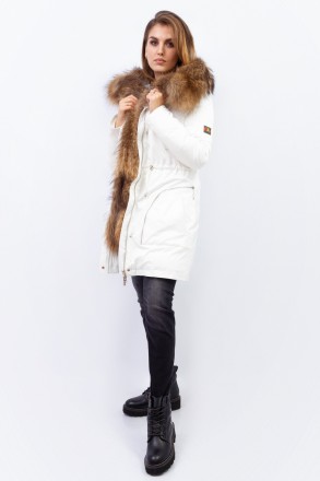 
Женская зимняя куртка-парка ZILANLIYA белого цвета с натуральным мехом. Куртка . . фото 7