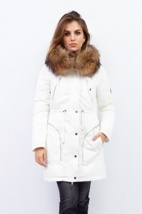 
Женская зимняя куртка-парка ZILANLIYA белого цвета с натуральным мехом. Куртка . . фото 3
