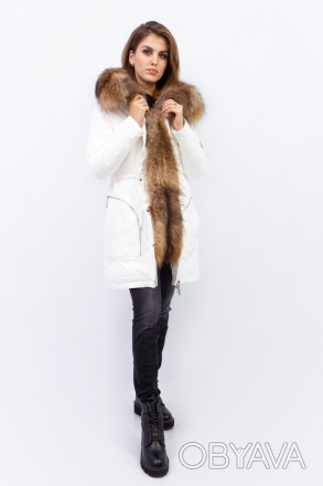 
Женская зимняя куртка-парка ZILANLIYA белого цвета с натуральным мехом. Куртка . . фото 1