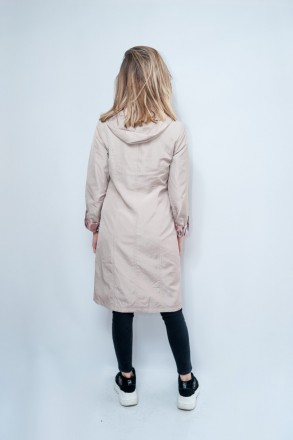 
Плащ-пальто бежевого цвета, комбинированное камуфлированной внутренней частью к. . фото 7