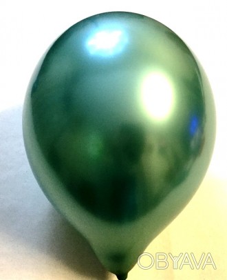 
Превосходный зеленый хромированный шарик поштучно. Материал - латекс. Цена за 1. . фото 1