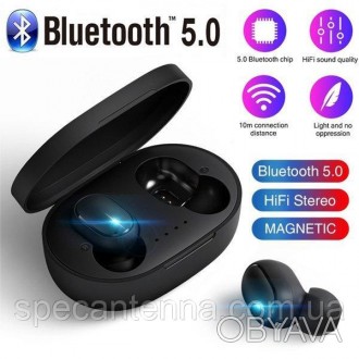 Мини-наушники A6S с Bluetooth 5,0 3D Hi-Fii стерео, с зарядным чехлом, водонепро. . фото 1